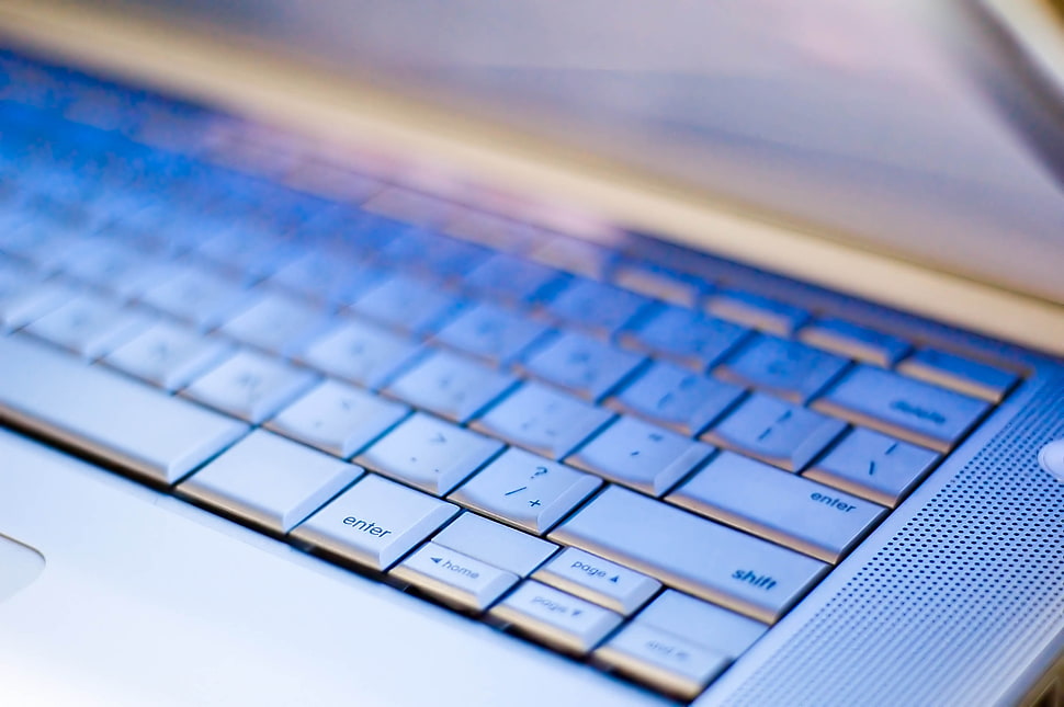 silver laptop computer HD wallpaper