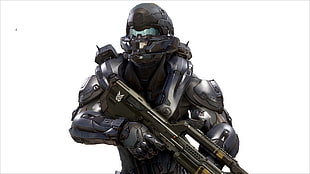 man with rifle graphic wallpaper, Spartan Locke, Halo 5, Halo 5: Guardians, Halo HD wallpaper