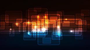 orange and blue wallpaper, abstract
