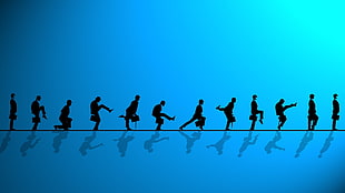 silhouette photo of man, Monty Python, John Cleese, minimalism, reflection HD wallpaper