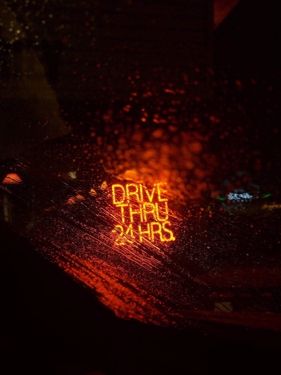 Drive Thru 24 Hr.s text HD wallpaper