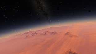 airel photo of orange planet