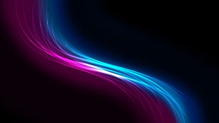 blue and purple light digital wallpaper, shapes, digital art, minimalism, waveforms