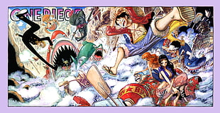 One Piece painting, One Piece, Sanji, Tony Tony Chopper, Roronoa Zoro HD wallpaper