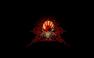 brown and red skull illustration HD wallpaper