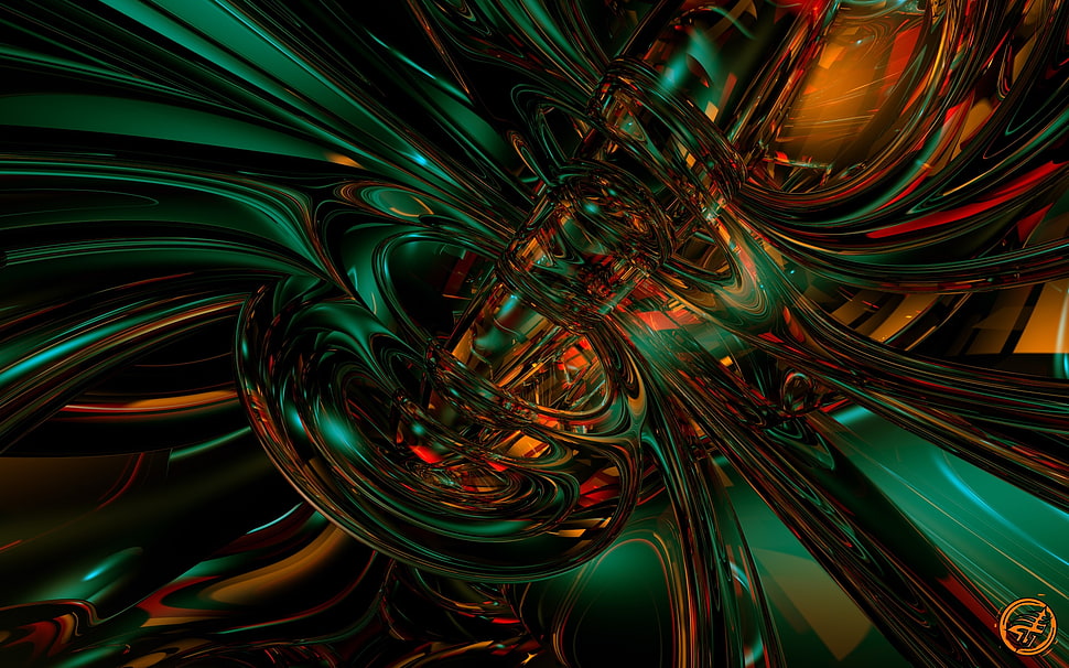 green and brown glass abstract decor HD wallpaper