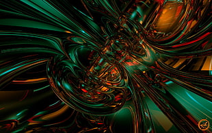 green and brown glass abstract decor