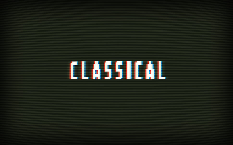 Classical text, CRT, anaglyph 3D, 3D HD wallpaper