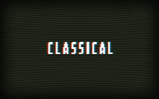 Classical text, CRT, anaglyph 3D, 3D