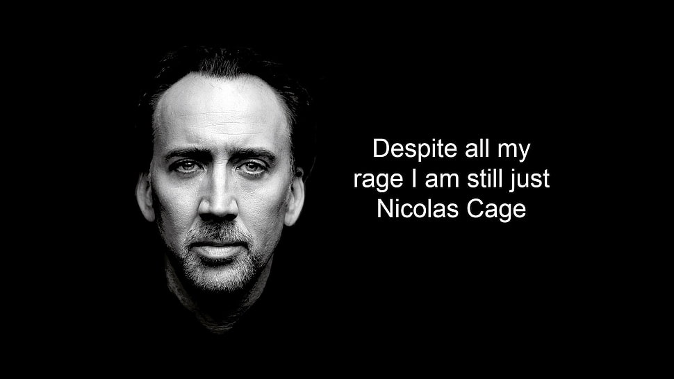 Nicholas Cage, black background, simple, actor, face HD wallpaper