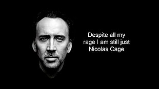 Nicholas Cage, black background, simple, actor, face