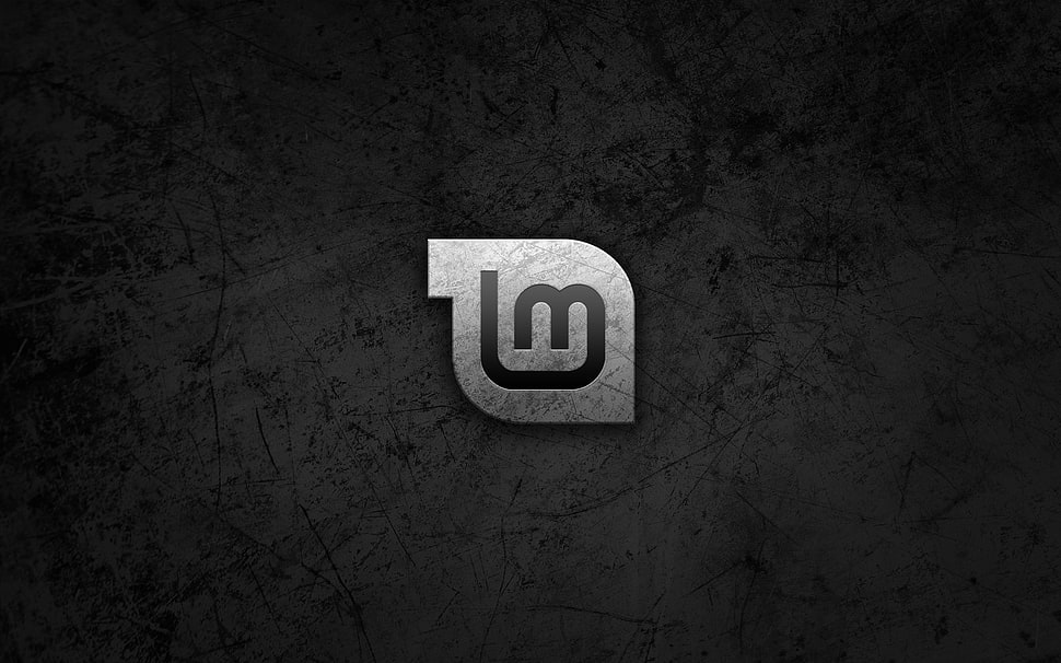 gray and black LM logo HD wallpaper