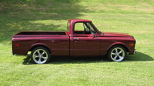 red single cab pickup truck, muscle cars, Chevy, Chevrolet C/K, C20