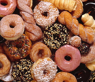assorted flavor of doughnuts