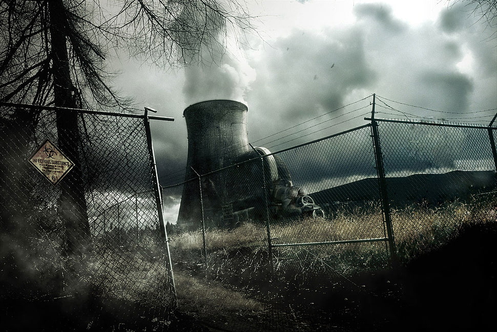 gray barb wire fence, dystopian HD wallpaper