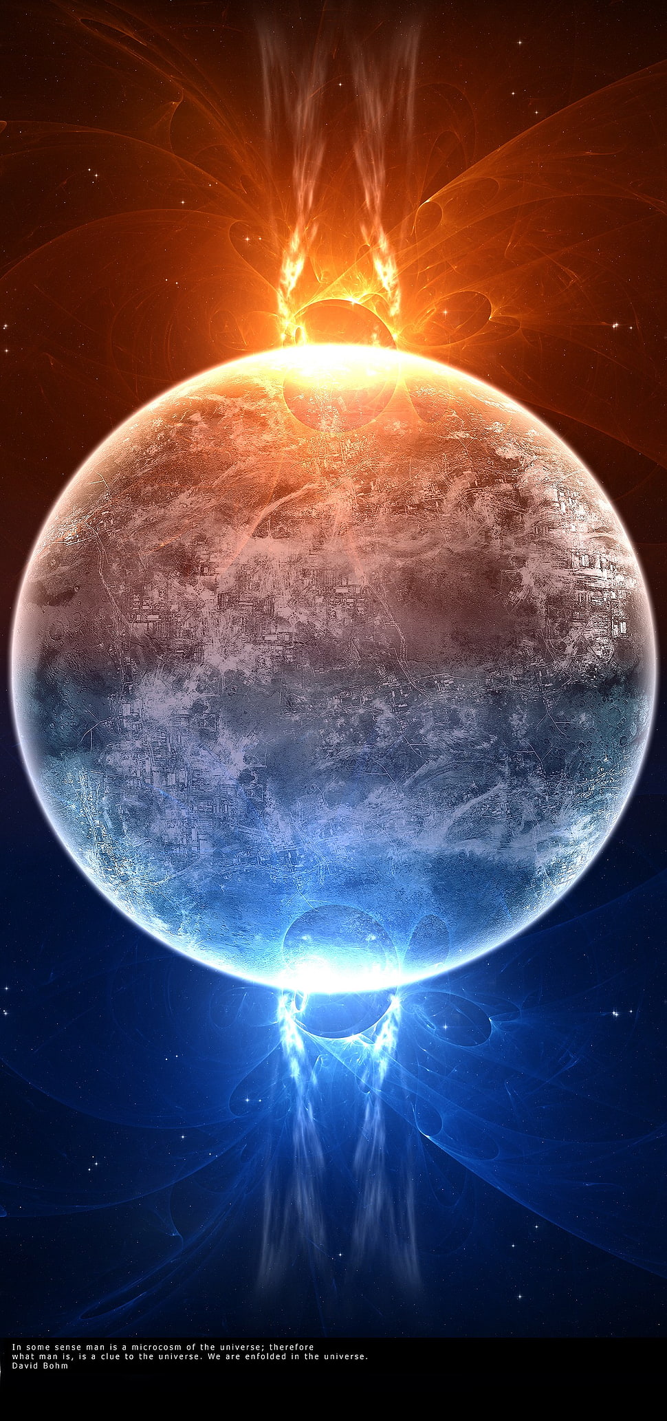 blue and white moon HD wallpaper
