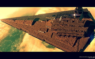 black Star Wars spaceship digital wallpaper, Star Wars