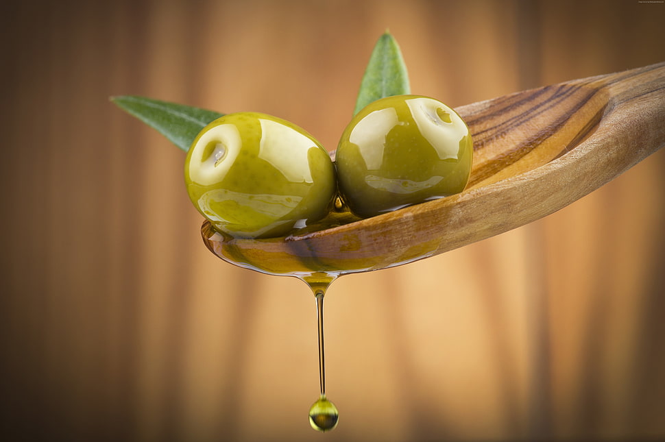 two round green fruits HD wallpaper