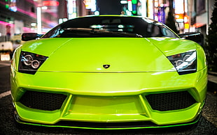 green Lamborghini Gallardo HD wallpaper