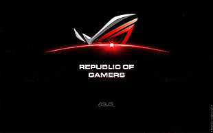 Asus logo, Republic of Gamers, artwork, ASUS, black background