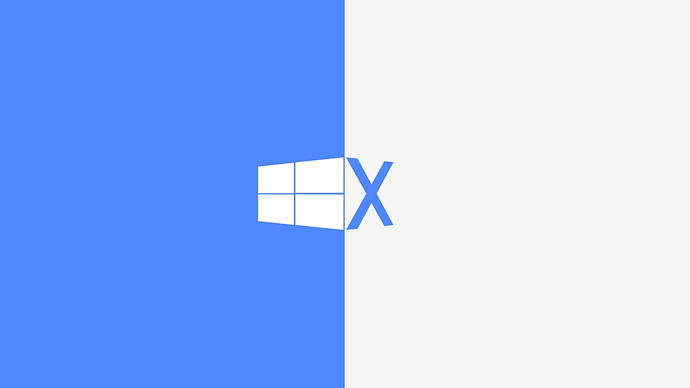 white and blue wooden table, Microsoft Windows, Windows 10 HD wallpaper