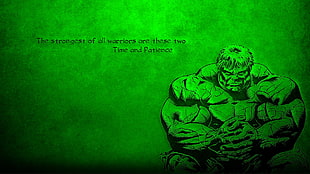 Hulk illustration, Hulk, green, quote