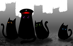 black cat digital wallpaper, Romantically Apocalyptic , cat, Vitaly S Alexius