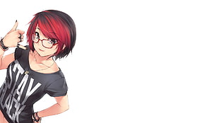 girl anime character with red short hair
