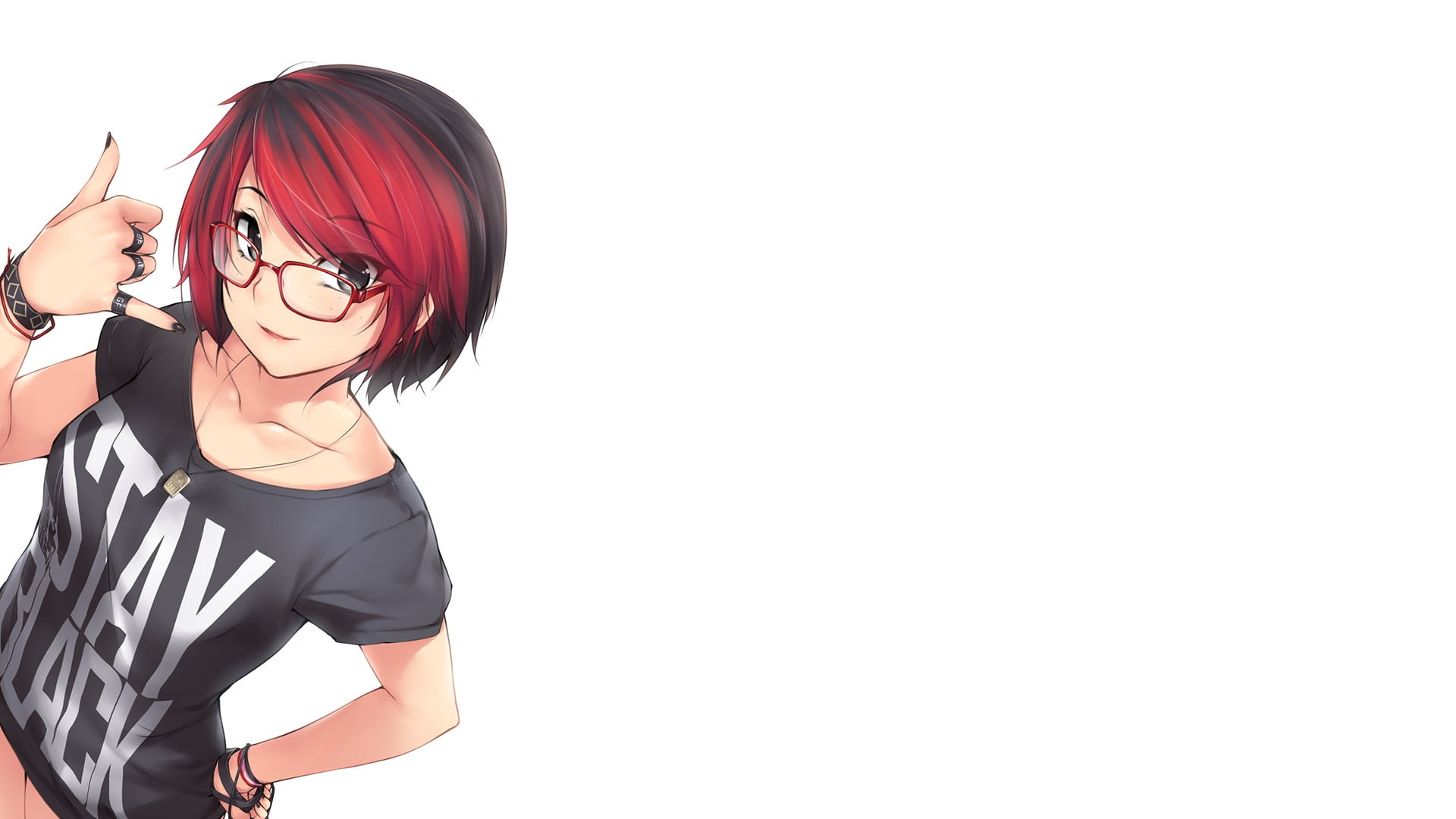 Girl Anime Character With Red Short Hair Hd Wallpaper Wallpaper