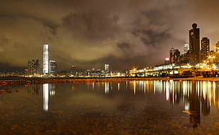photograph of city lights, hong kong