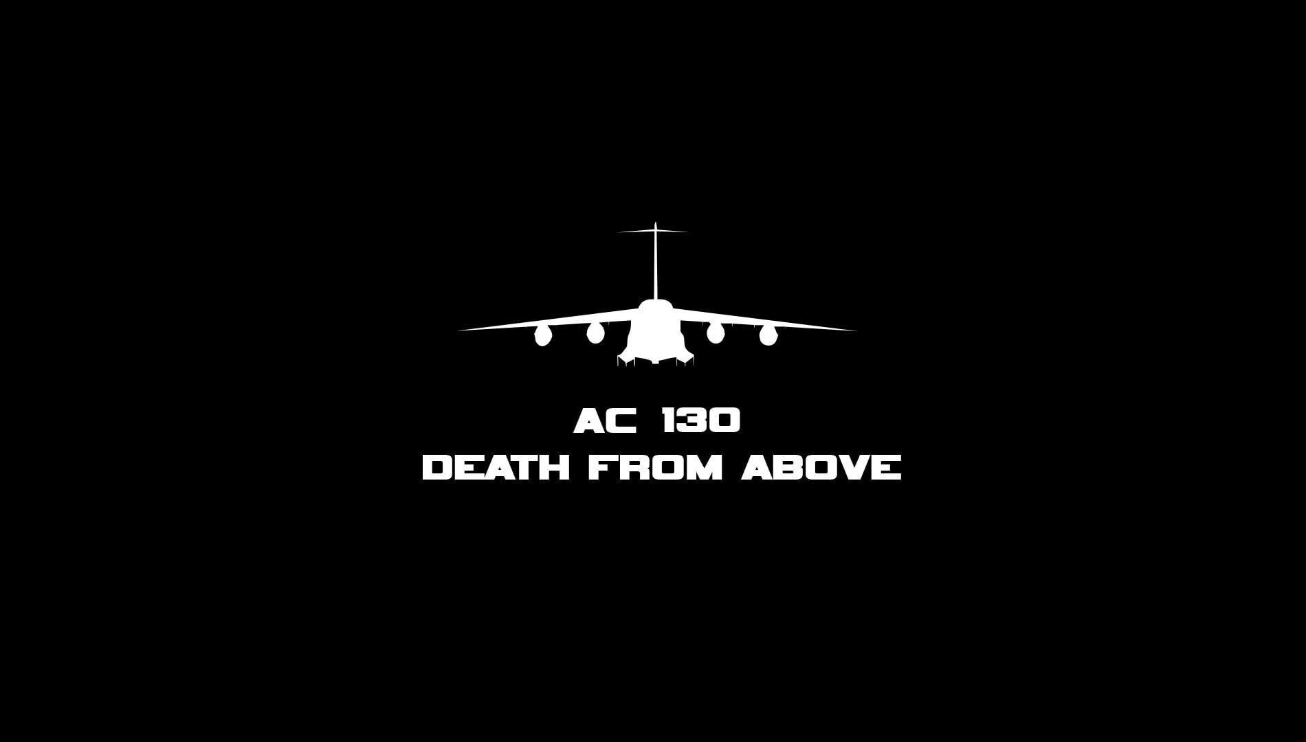 AC 130 Death From Above illustration, Boeing C-17 Globemaster III, military aircraft, simple background