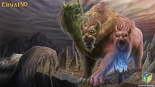 Cerberus clip art, Tibia, PC gaming, RPG, creature