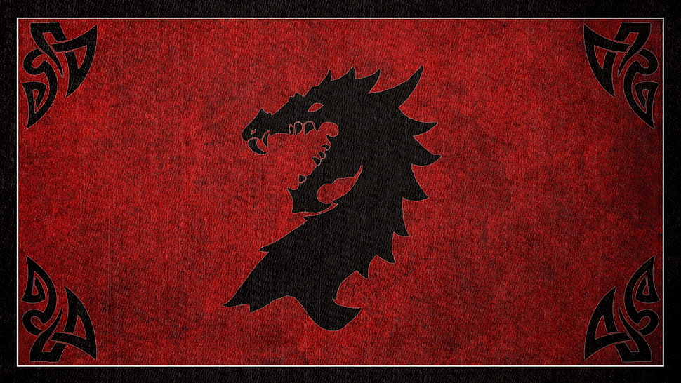 black and red dragon head logo, The Elder Scrolls Online, Okiir, Ebonheart Pact HD wallpaper