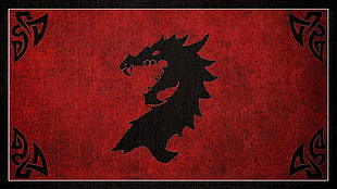 black and red dragon head logo, The Elder Scrolls Online, Okiir, Ebonheart Pact