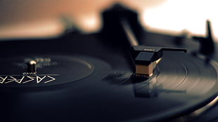 black and brown turntable HD wallpaper