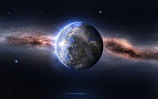 Earth digital wallpaper, space art