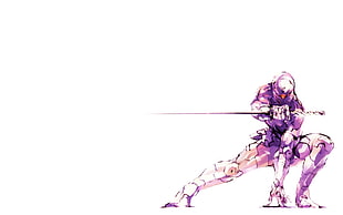 purple swordsman illustration, Metal Gear, Metal Gear Solid , Gray Fox (character), ninjas HD wallpaper