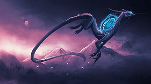 drong illustration, dragon, artwork, fantasy art HD wallpaper