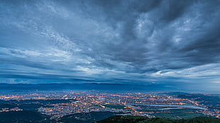 nimbus clouds, landscape, cityscape, sky, clouds HD wallpaper