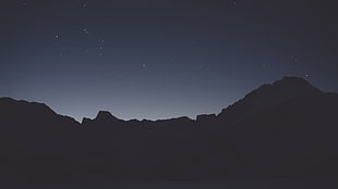 silhouette of mountain wallpaper, landscape, night