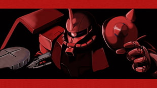 red robot illustration, Mobile Suit, Mobile Suit Gundam, Zaku II HD wallpaper