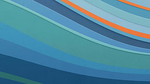 teal, blue, light blue and orange line color illustration