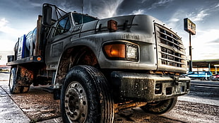 gray truck digital wallpaper, Ford, car, digital art, mud