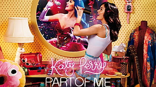Katy Perry Part of Me album cover, Katy Perry, singing, model HD wallpaper
