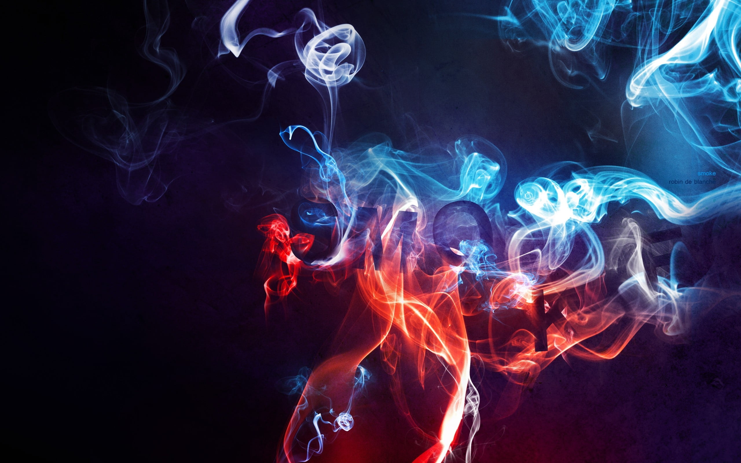 Blue and red smoke against black background HD wallpaper | Wallpaper