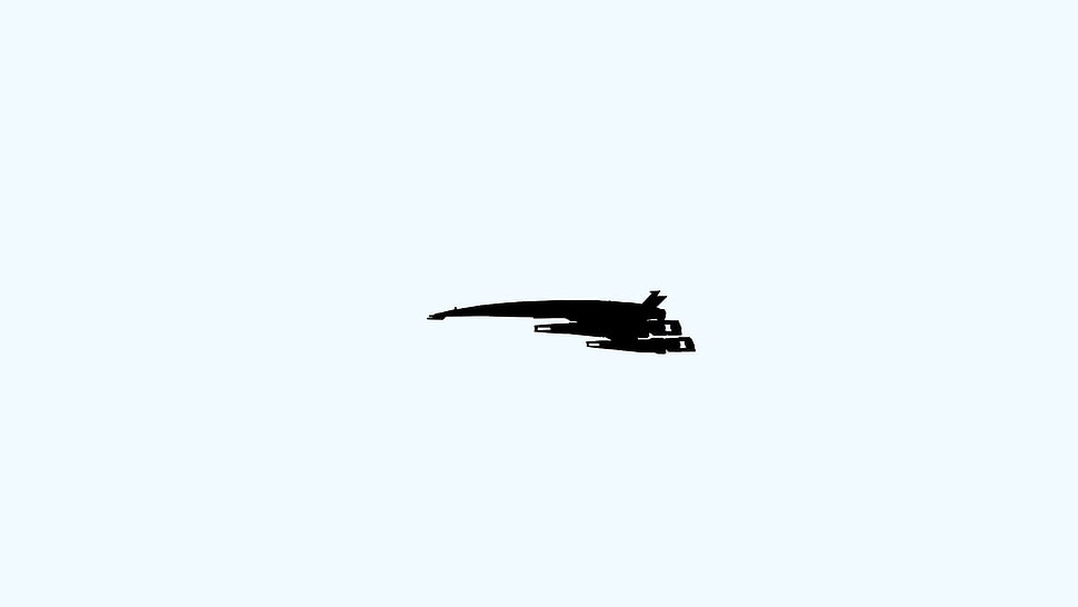Mass Effect Normandy ship simplistic wallpaper, Mass Effect, simple, minimalism, Normandy SR-2 HD wallpaper
