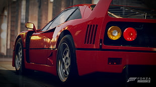 red car, Ferrari, car, Forza Horizon 2, Ferrari F40 HD wallpaper