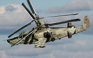 brown battle helicopter, Russian Army, weapon, helicopters, army HD wallpaper