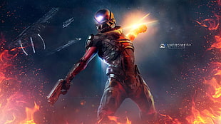 robot man graphic wallpaper, Andromeda Initiative, Mass Effect: Andromeda, Mass Effect, Ryder HD wallpaper