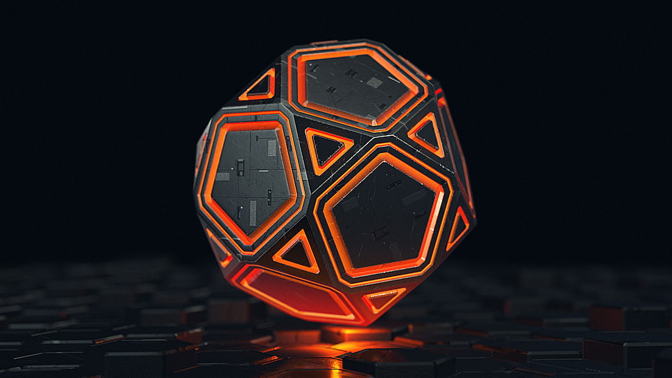 black and orange device HD wallpaper